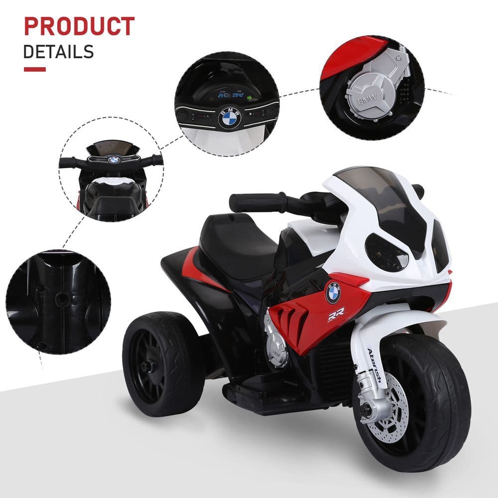 image-Electric Kids Ride on Motorcycle BMW Liscensed w/ Headlights Music Red