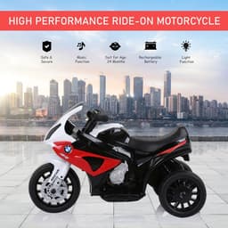image-Electric Kids Ride on Motorcycle BMW Liscensed w/ Headlights Music Red