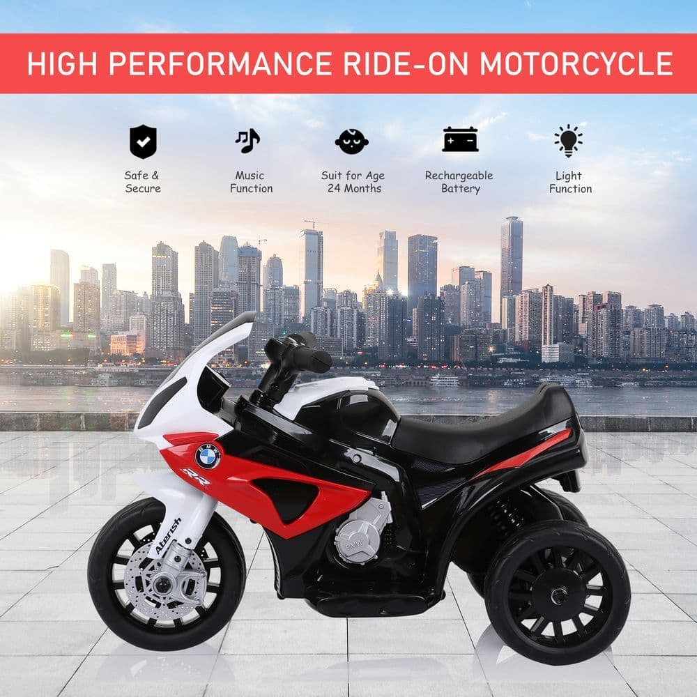 image-Electric Kids Ride on Motorcycle BMW Liscensed w/ Headlights Music Red