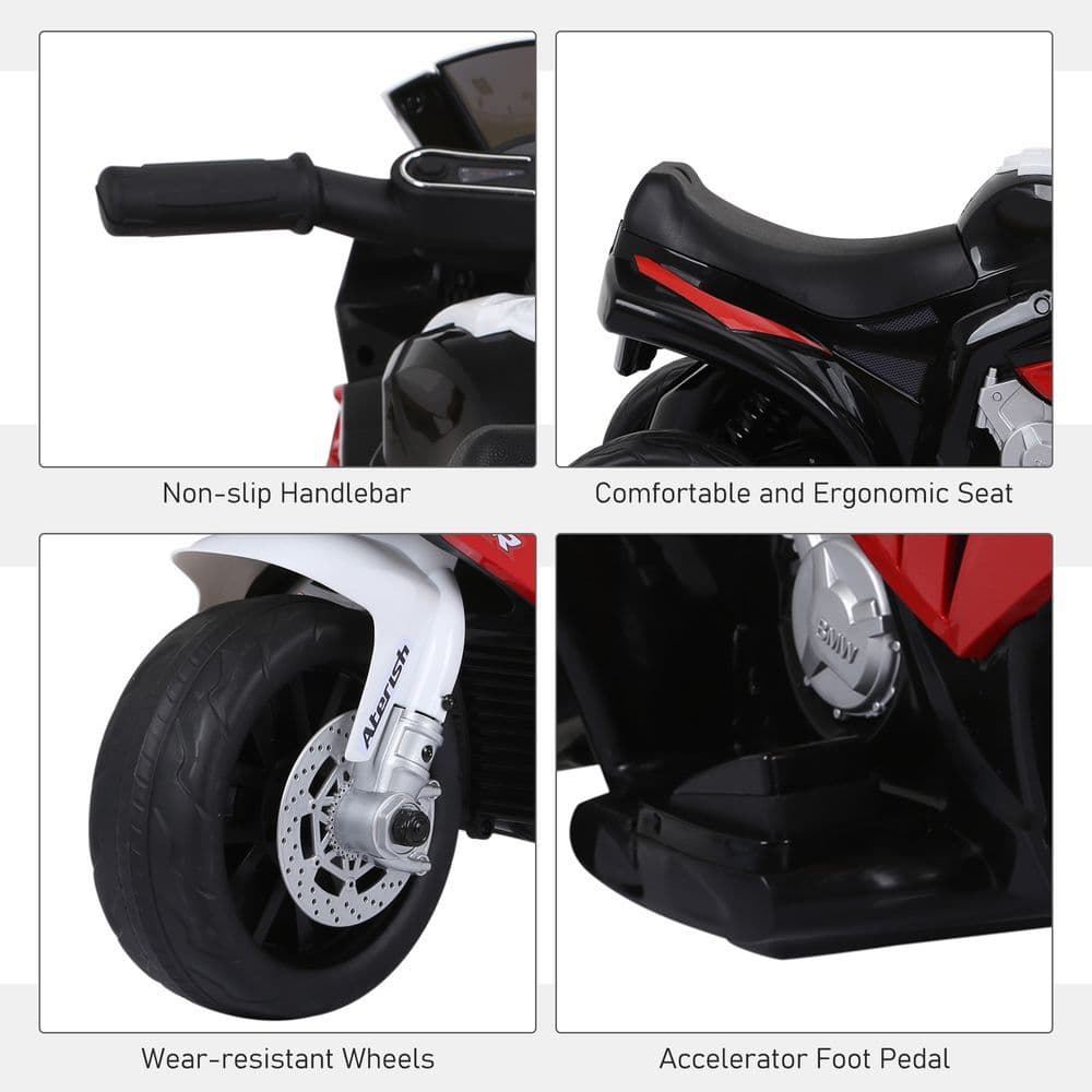 image-Electric Kids Ride on Motorcycle BMW Liscensed w/ Headlights Music Red