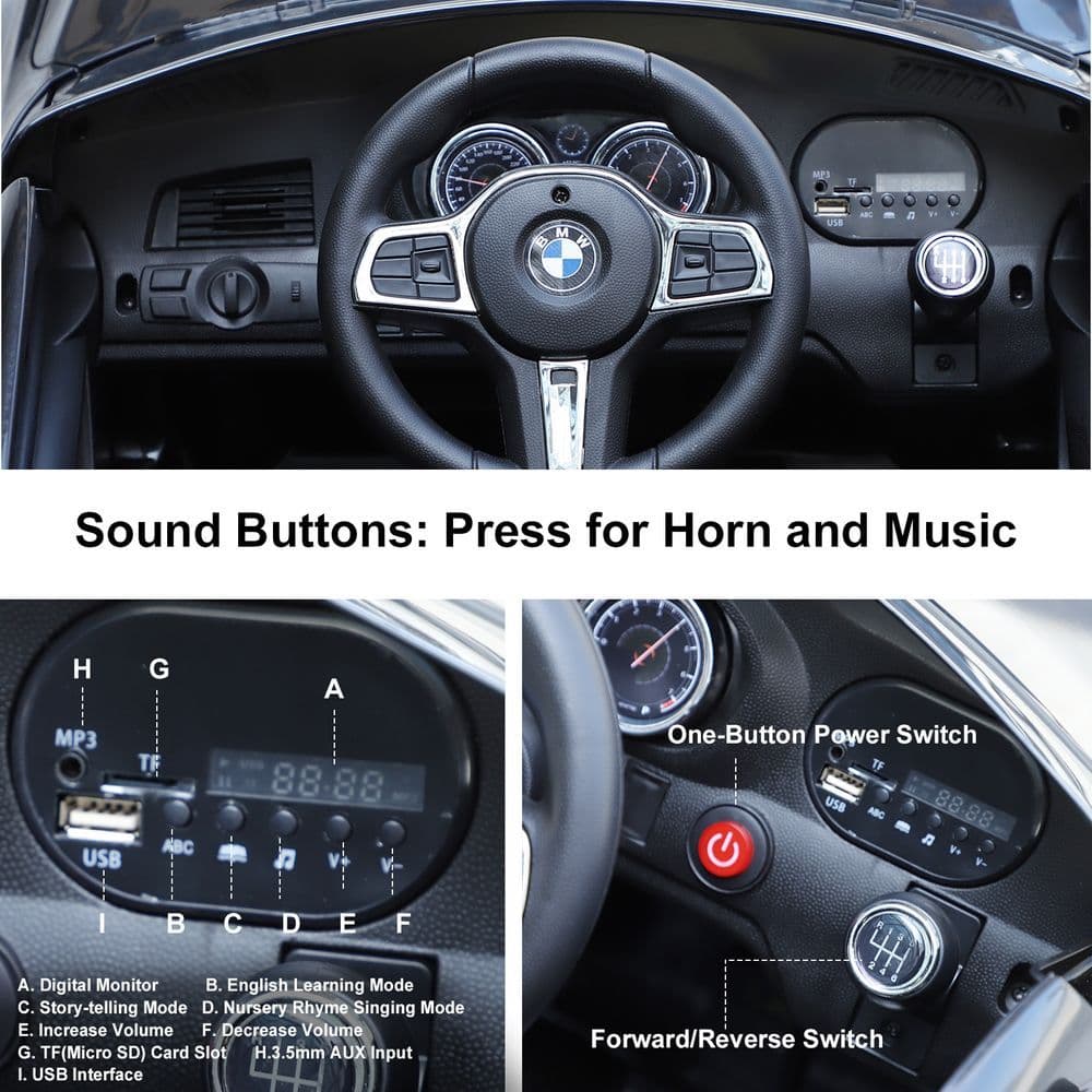 image-Kids Ride On Car Licensed BMW 6GT 6V Electric Battery Powered Vehicle