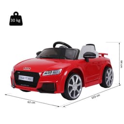 image-12V Battery Licensed Audi TT Ride On Car w/ Remote Headlight MP3 Red