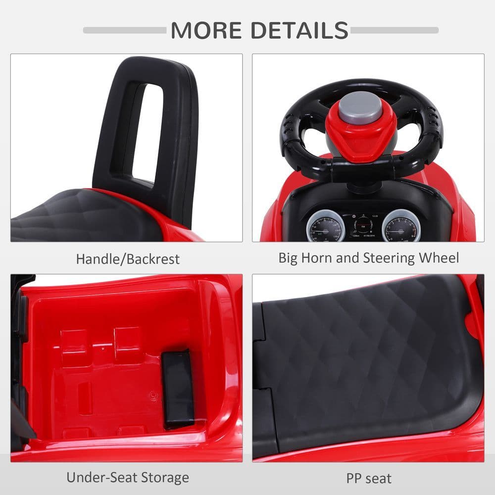 image-3-in-1 Ride On Car Foot To Floor Slider Toddler w/ Horn Steering Red