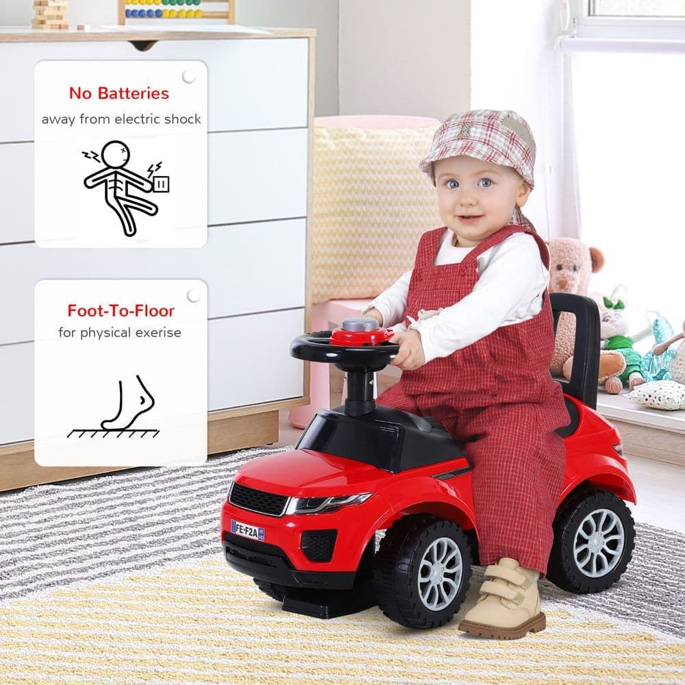 image-3-in-1 Ride On Car Foot To Floor Slider Toddler w/ Horn Steering Red