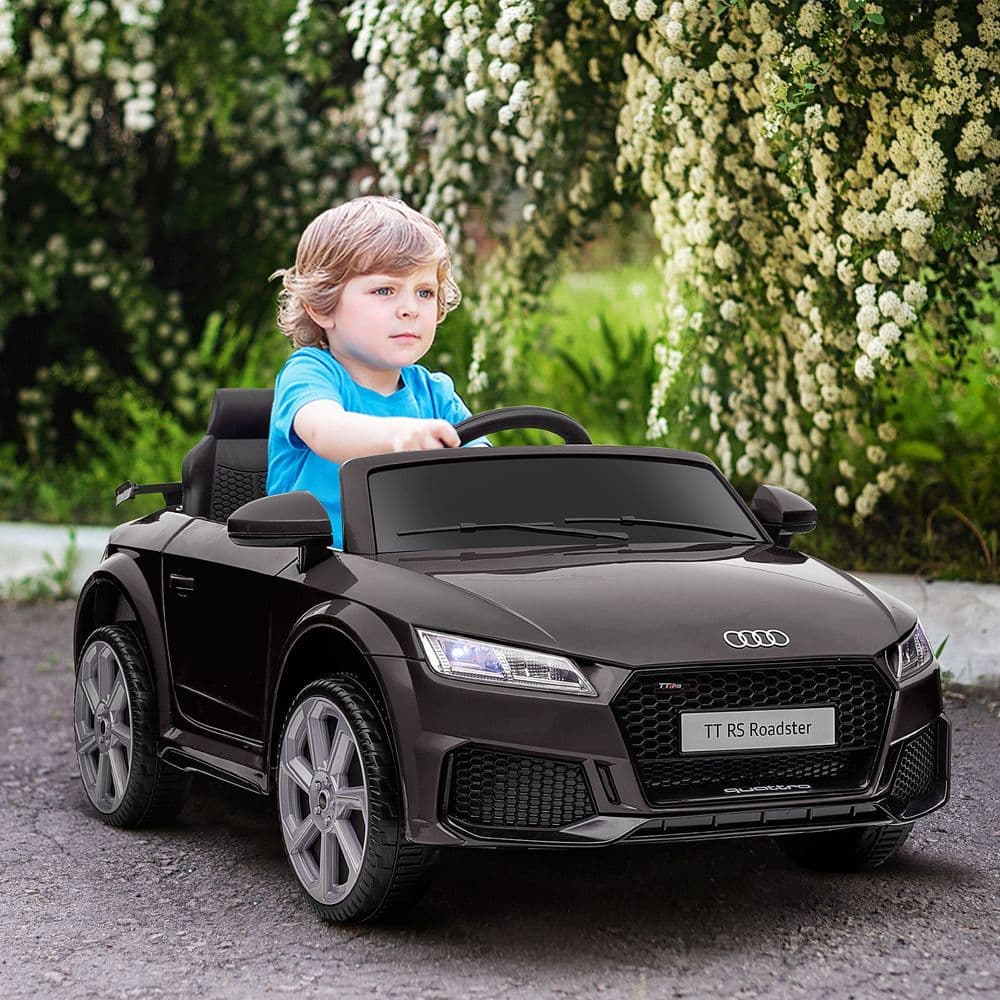 image-12V Battery Licensed Audi TT Ride On Car w/ Remote Headlight MP3 Black