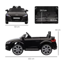 image-12V Battery Licensed Audi TT Ride On Car w/ Remote Headlight MP3 Black