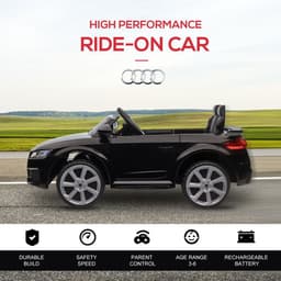 image-12V Battery Licensed Audi TT Ride On Car w/ Remote Headlight MP3 Black