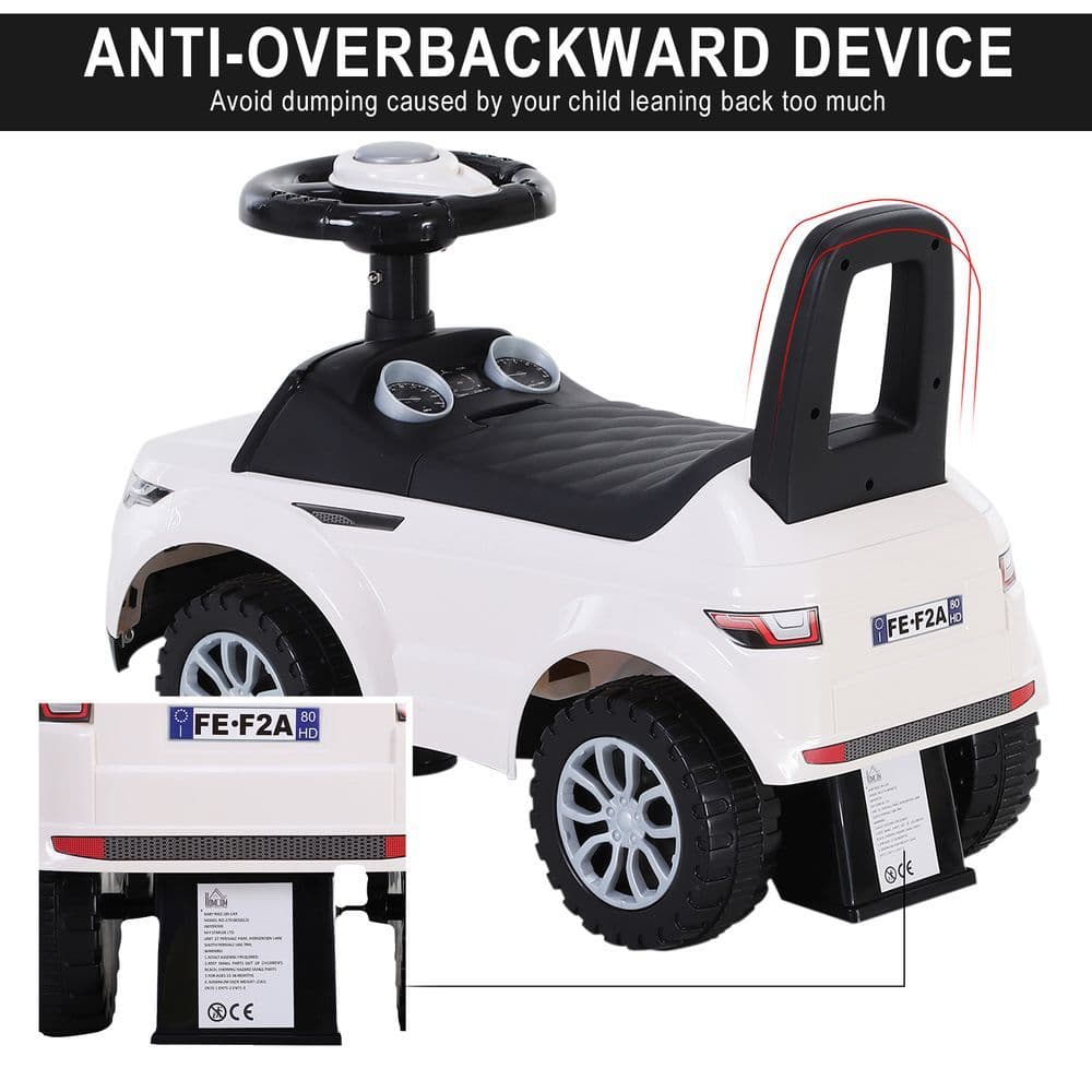 image-3-in-1 Ride On Car Foot To Floor Slider Toddler w/ Horn Steering White