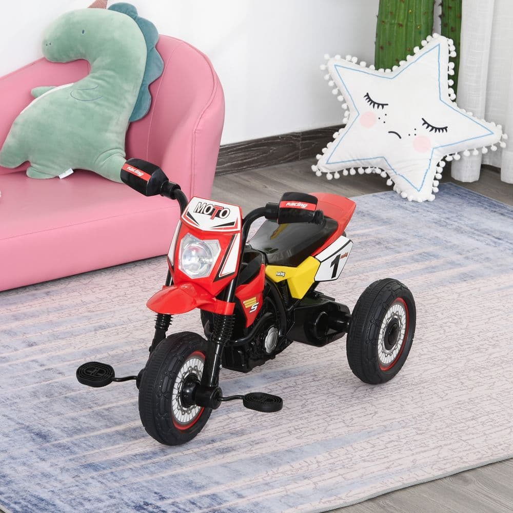 image-Toddler Pedal Tricycle Ride-On Learning Music Lights 18-36 Months Red