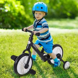 image-Kids Balance Training Bike Toy w/ Stabilizers For Child 2-5 Years Black