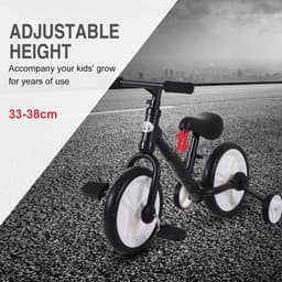 image-Kids Balance Training Bike Toy w/ Stabilizers For Child 2-5 Years Black