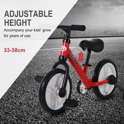 image-Kids Balance Training Bike Toy w/ Stabilizers For Child 2-5 Years Red HOMCOM