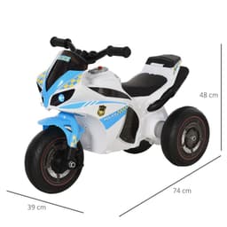 image-HOMCOM Kids Ride-On Police Bike 3-Wheel Vehicle w/ Music Lights 18-36 Mths