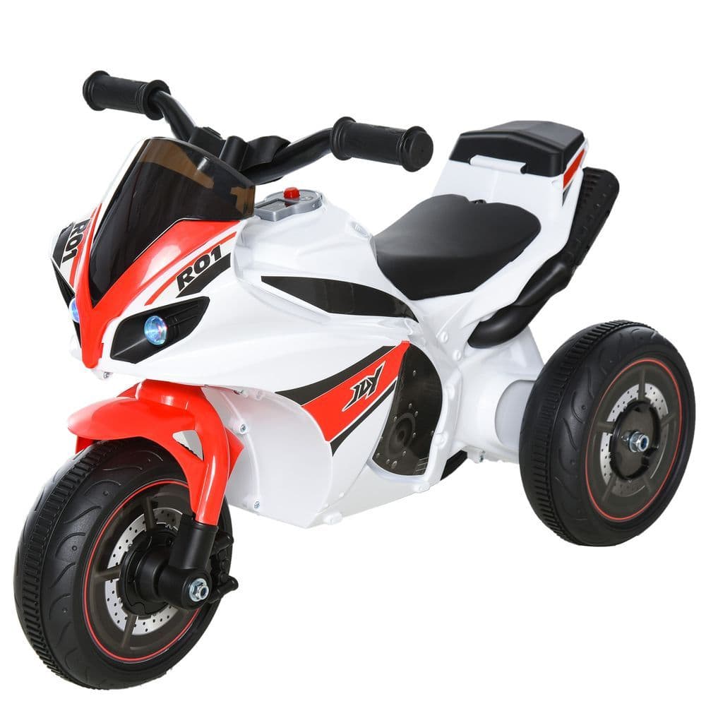 image-Kids Ride-On Police Bike 3-Wheel Vehicle w/ Music Lights 18-36 Mths HOMCOM