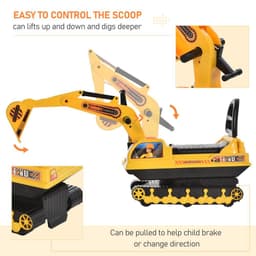 image-Ride On Excavator Toy Tractors Digger Movable Walker Construction Truck HOMCOM