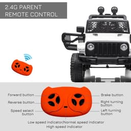 image-12V Kids Electric Ride On Car Truck Off-road Toy Remote Control White HOMCOM