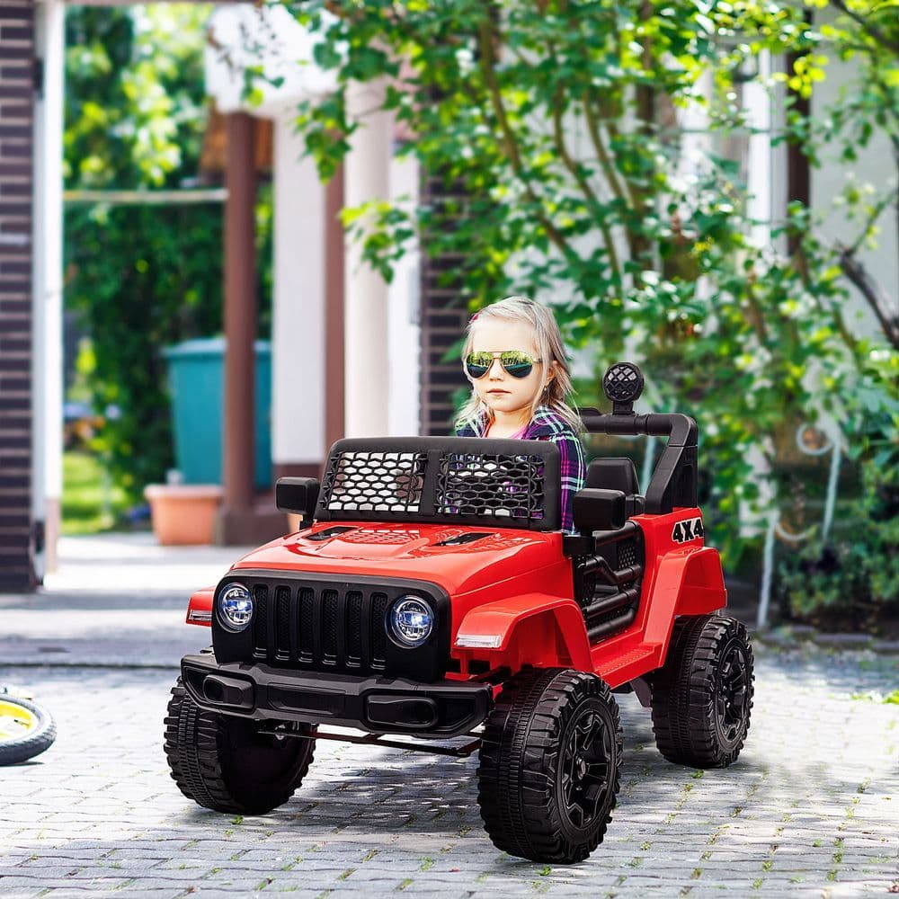 image-12V Kids Electric Ride On Car Truck Off-road Toy W/ Remote Control Red