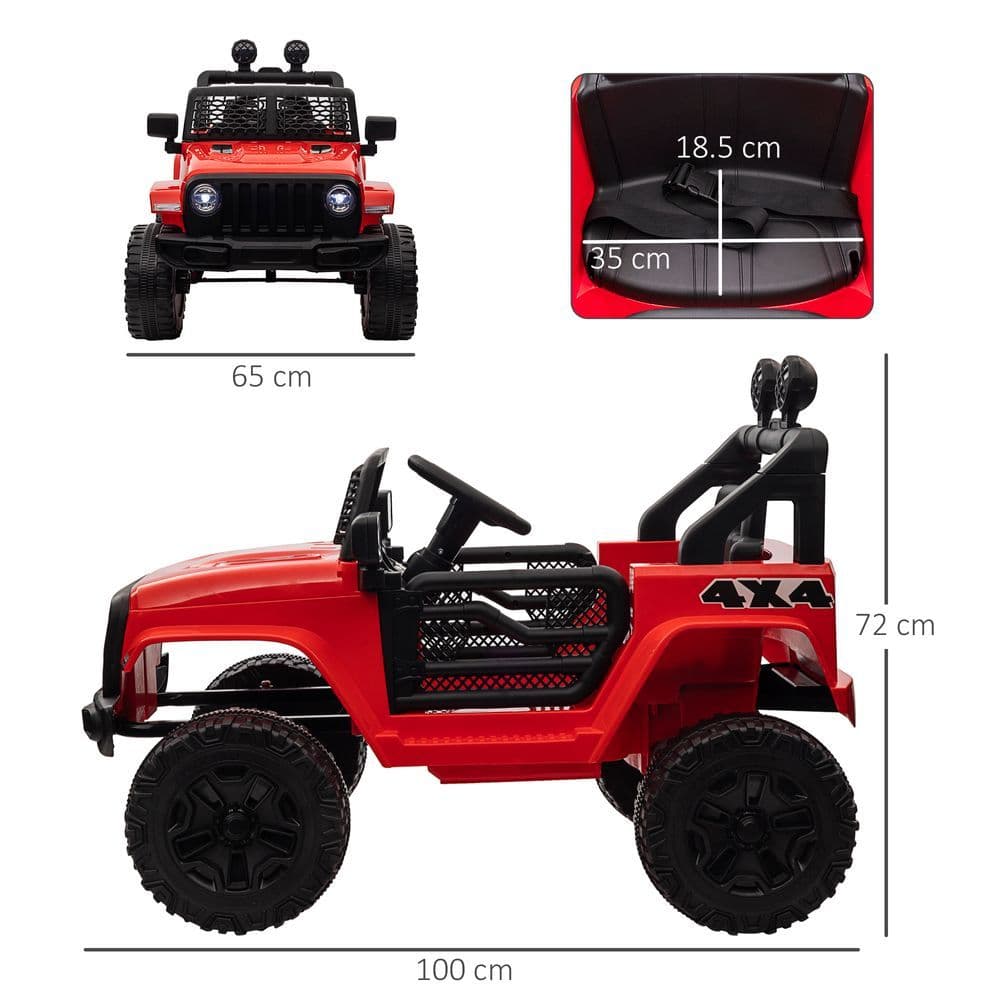 image-12V Kids Electric Ride On Car Truck Off-road Toy W/ Remote Control Red