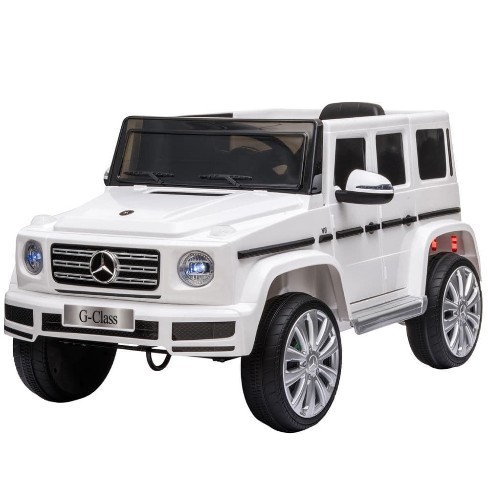image-Mercedes Benz G500 12V Kids Electric Ride On Car Remote Control White HOMCOM