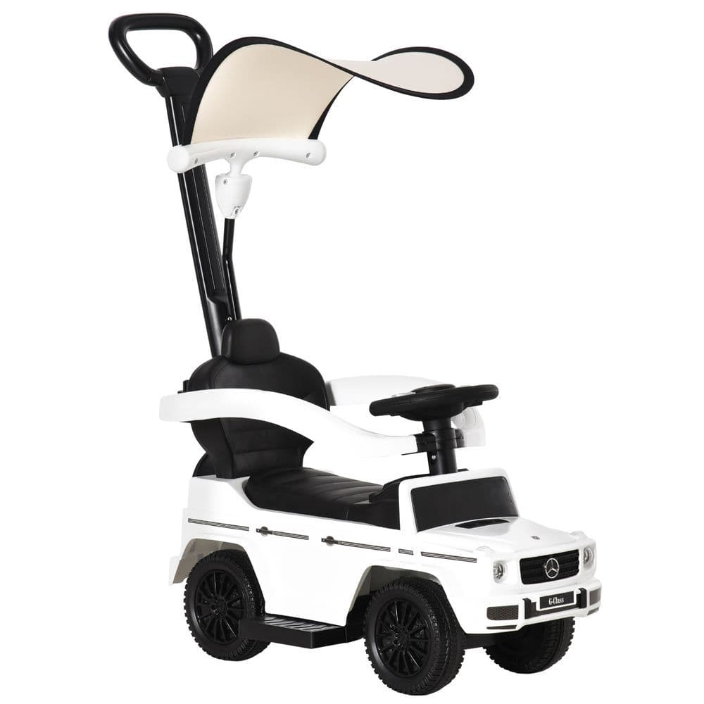 image-Benz G350 Ride-on Sliding Car Floor Slider Stroller Kids Vehicle, White HOMCOM