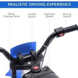 image-12V Kids Electric Motorbike Ride-On Motorcycle Training Wheels - Blue