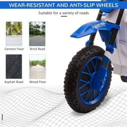image-12V Kids Electric Motorbike Ride-On Motorcycle Training Wheels - Blue