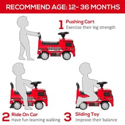 image-3-in-1 Ride On Car Kids Mercedes Truck Storage for 12 - 36 Months Red