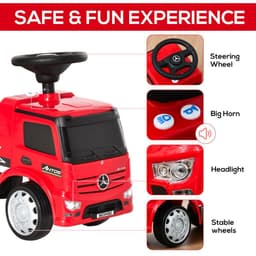 image-3-in-1 Ride On Car Kids Mercedes Truck Storage for 12 - 36 Months Red