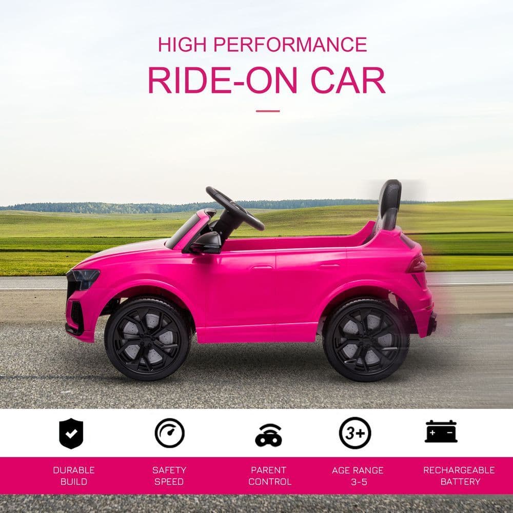 image-Audi RS Q8 6V Kids Electric Ride On Car Toy w/ Remote Control Pink HOMCOM