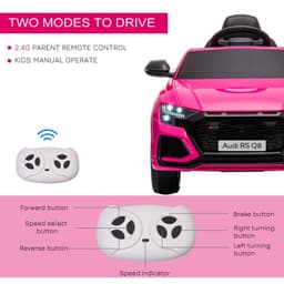 image-Audi RS Q8 6V Kids Electric Ride On Car Toy w/ Remote Control Pink HOMCOM