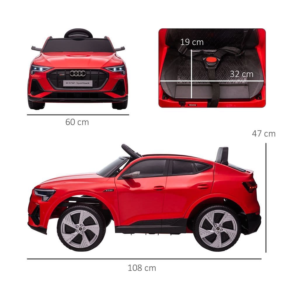 image-12V Kids Electric Ride-On Car/ w Remote Control, Lights, Music - Red