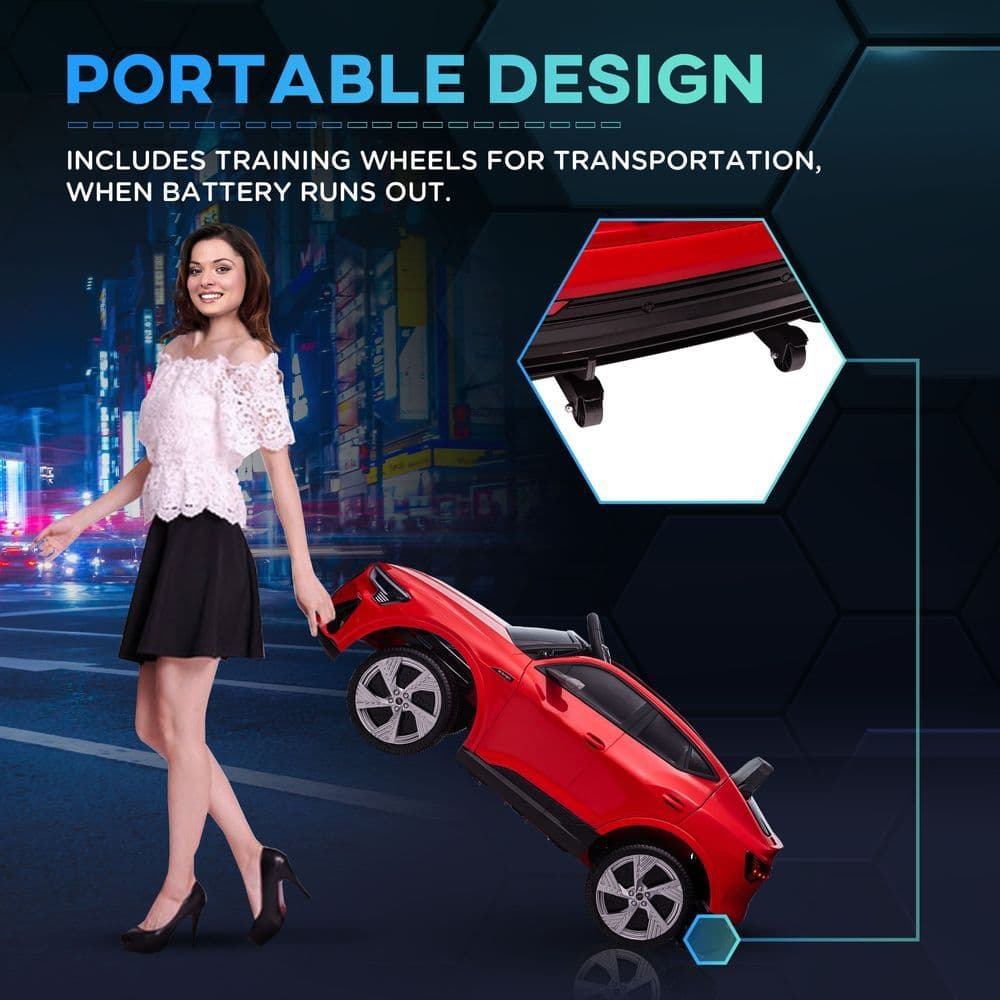 image-12V Kids Electric Ride-On Car/ w Remote Control, Lights, Music - Red
