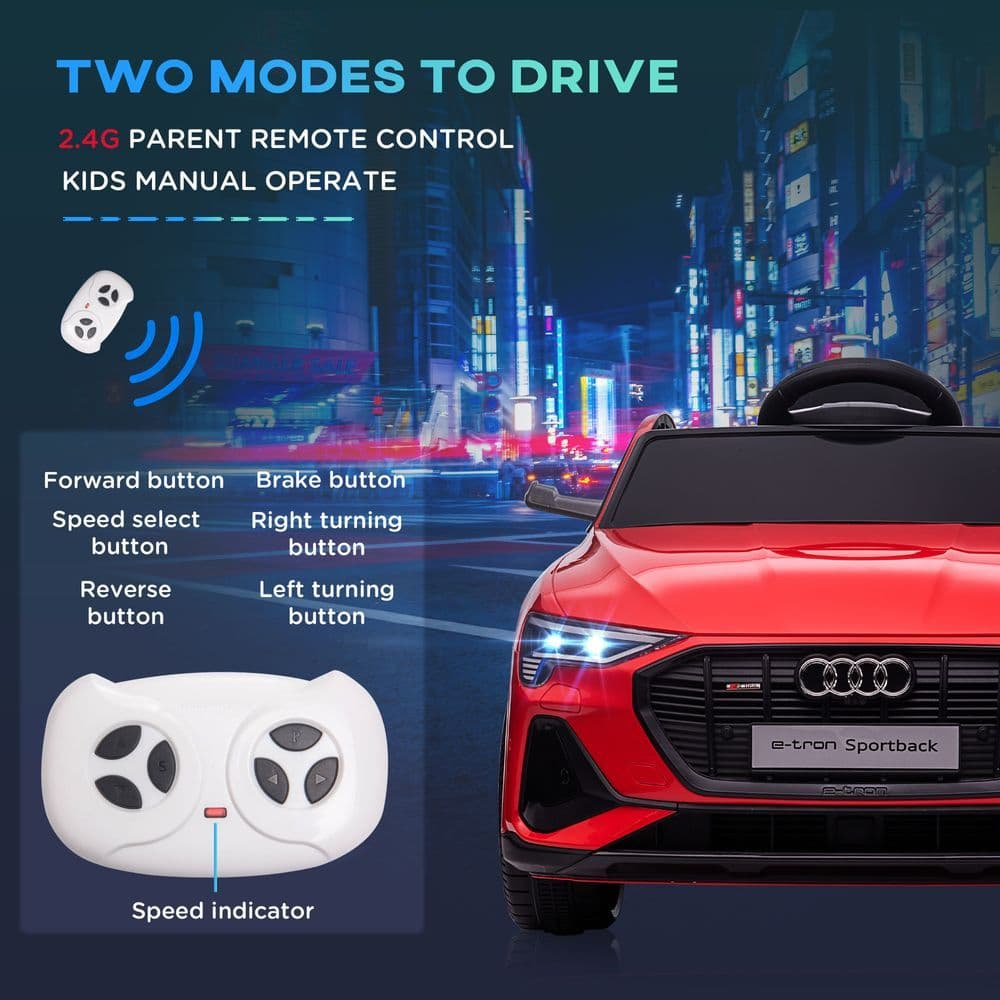image-12V Kids Electric Ride-On Car/ w Remote Control, Lights, Music - Red