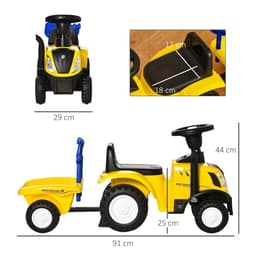 image-Ride On Tractor Toddler Walker Foot To Floor Slider 12-36 Months Yellow HOMCOM