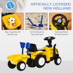 image-Ride On Tractor Toddler Walker Foot To Floor Slider 12-36 Months Yellow HOMCOM