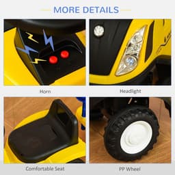 image-Ride On Tractor Toddler Walker Foot To Floor Slider 12-36 Months Yellow HOMCOM