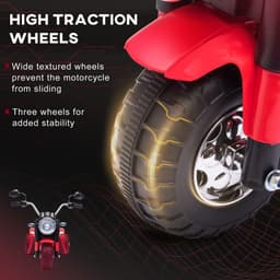 image-Kids 6V Electric Motorcycle Ride-On Toy Battery 18 - 36 Months Red HOMCOM