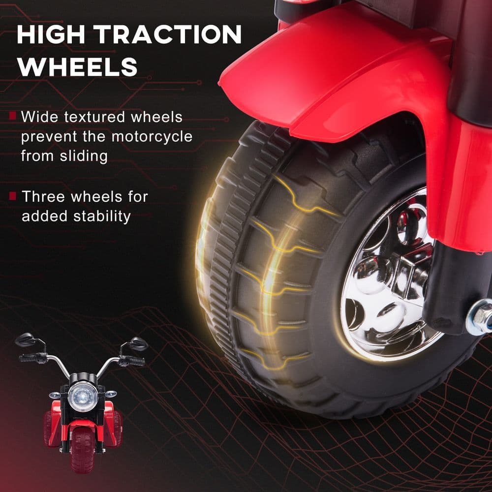 image-Kids 6V Electric Motorcycle Ride-On Toy Battery 18 - 36 Months Red HOMCOM