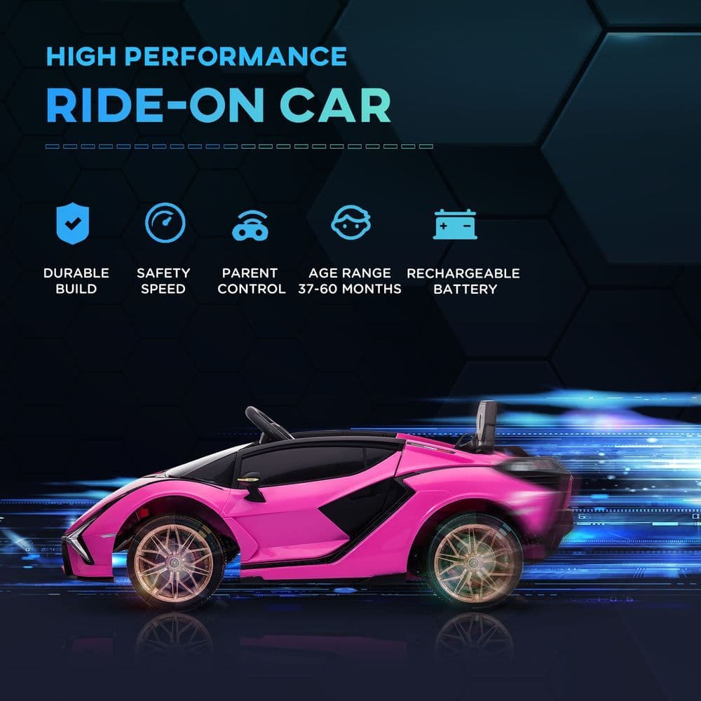 image-Lamborghini SIAN 12V Kids Electric Ride On Car Toy w/ Remote Control HOMCOM