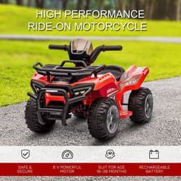 image-6V Kids Electric Ride on Car Toddler Quad Bike ATV for 18-36 month Red