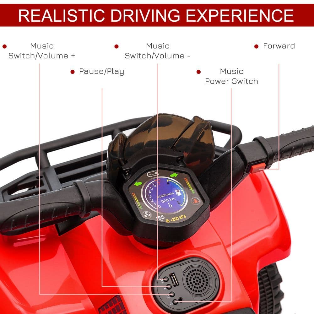 image-6V Kids Electric Ride on Car Toddler Quad Bike ATV for 18-36 month Red