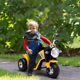 image-Kids 6V Electric Motorcycle Ride-On Toy Battery 18 - 36 Months Yellow HOMCOM