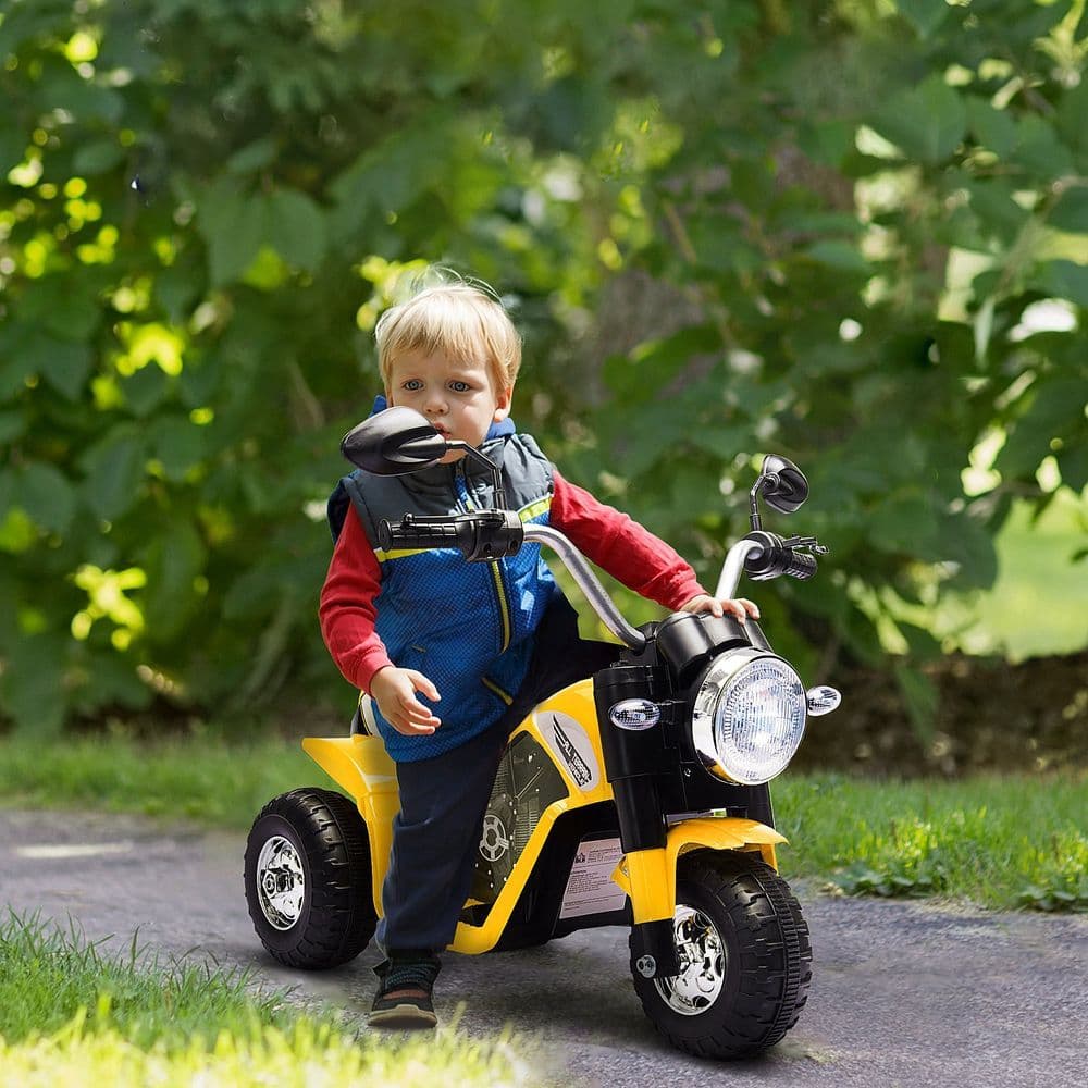image-Kids 6V Electric Motorcycle Ride-On Toy Battery 18 - 36 Months Yellow HOMCOM