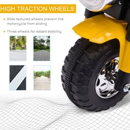 image-Kids 6V Electric Motorcycle Ride-On Toy Battery 18 - 36 Months Yellow HOMCOM