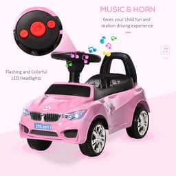 image-Ride on Car Baby Toddler Walker Foot to Floor Sliding Car Slider Pink