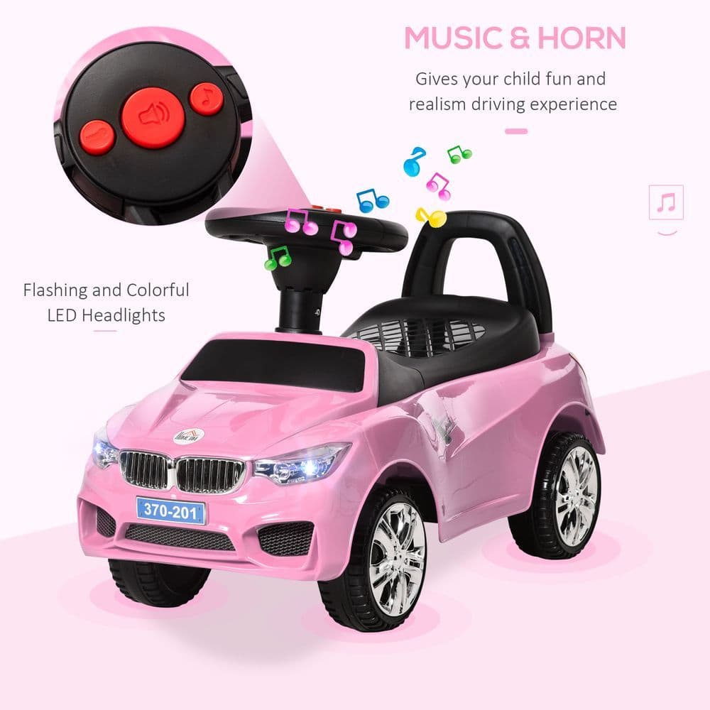 image-Ride on Car Baby Toddler Walker Foot to Floor Sliding Car Slider Pink