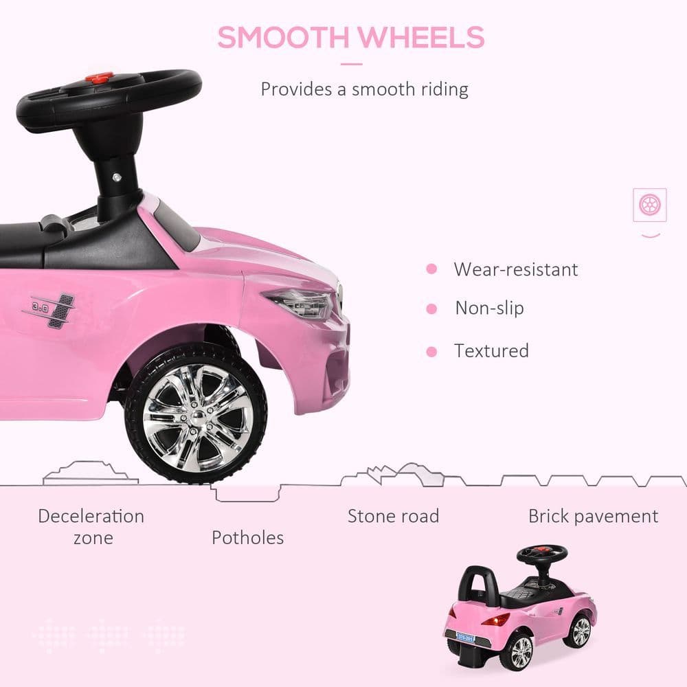 image-Ride on Car Baby Toddler Walker Foot to Floor Sliding Car Slider Pink