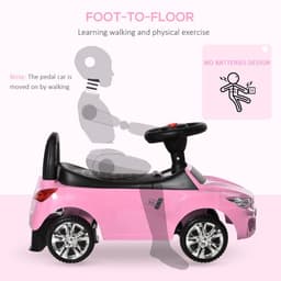 image-Ride on Car Baby Toddler Walker Foot to Floor Sliding Car Slider Pink