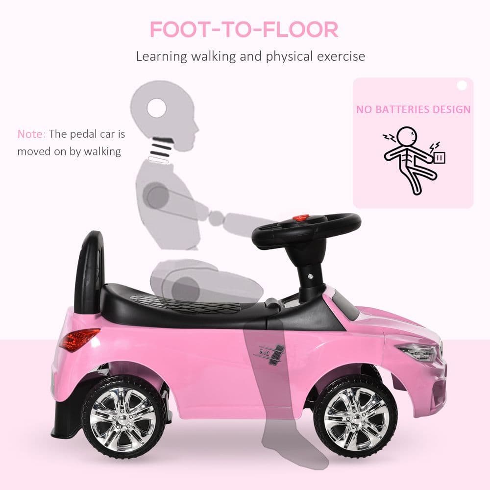 image-Ride on Car Baby Toddler Walker Foot to Floor Sliding Car Slider Pink