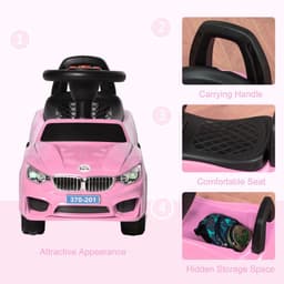image-Ride on Car Baby Toddler Walker Foot to Floor Sliding Car Slider Pink